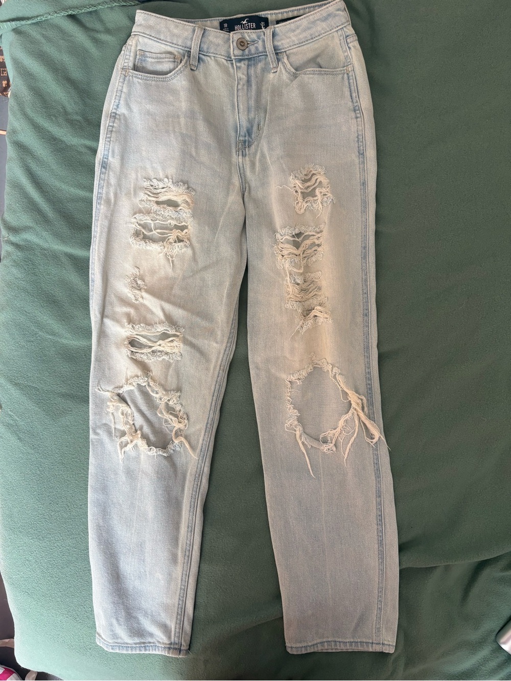 Hollister Light Blue Distressed High-Rise Jeans